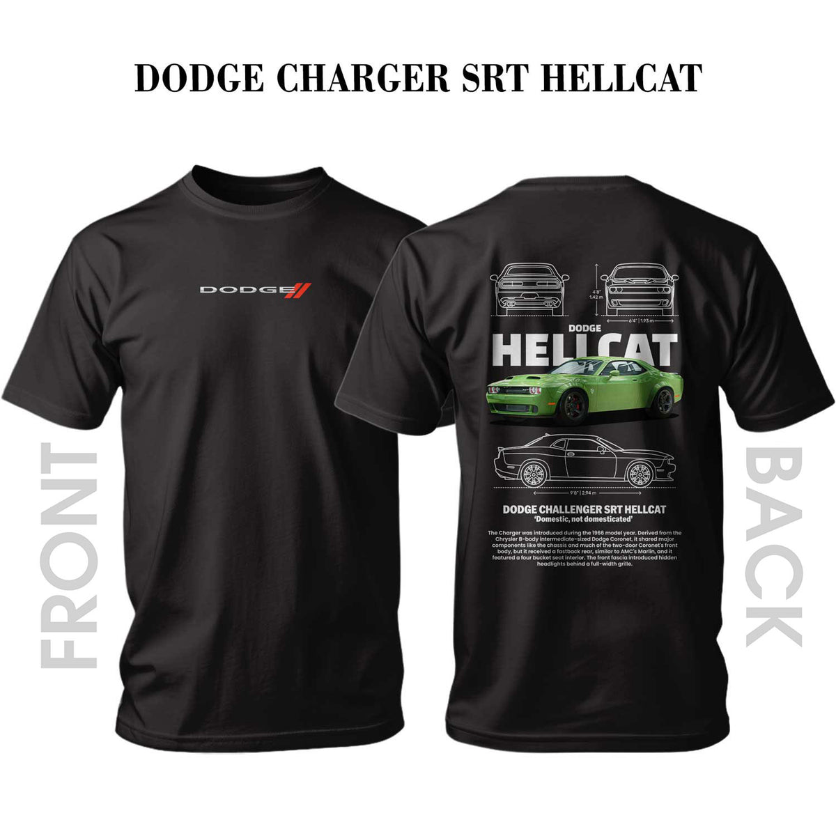 Tricou DODGE CHARGER SRT HELLCAT