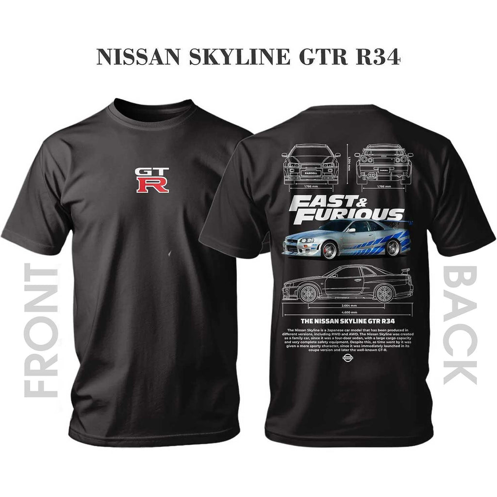 Тениска THE Nissan SKYLINE GTR R34 FAST & FURIOUS
