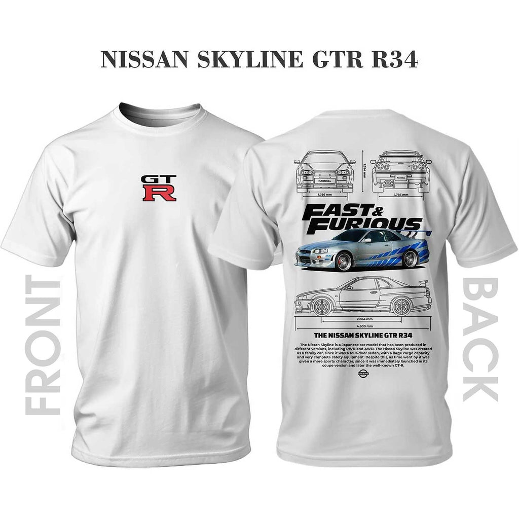 Тениска THE Nissan SKYLINE GTR R34 FAST & FURIOUS