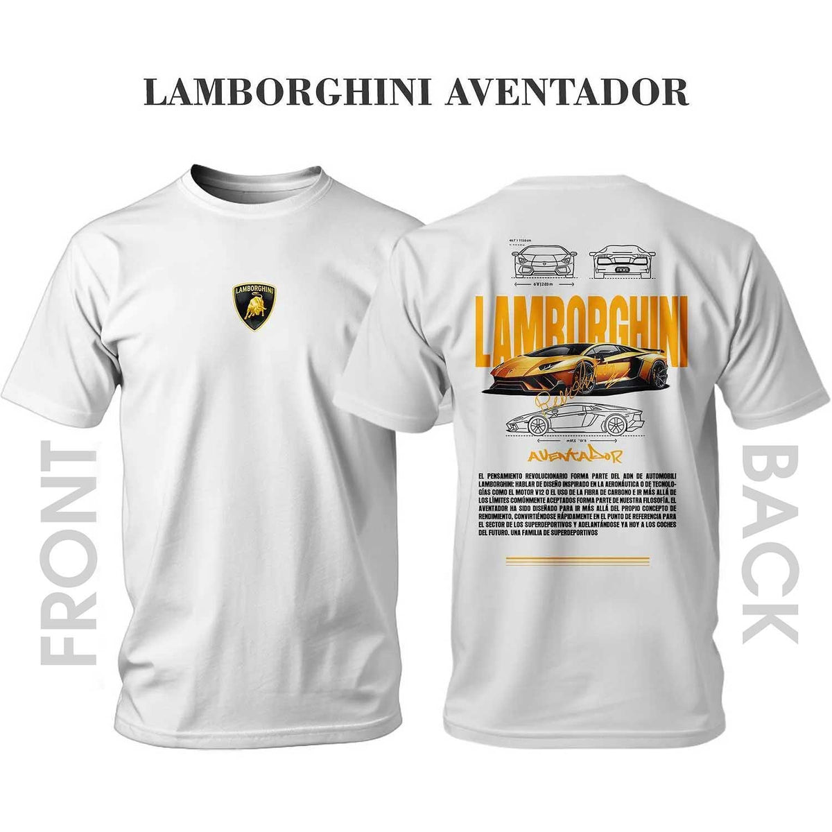 Тениска YELLOW LAMBORGHINI AVENTADOR