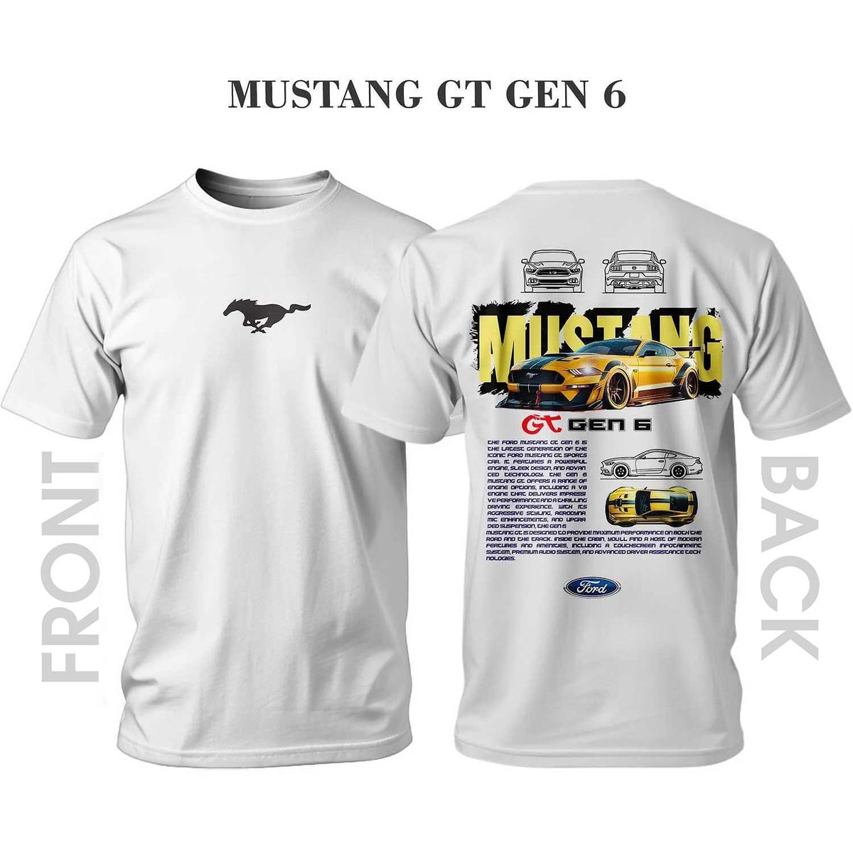 T-shirt MUSTANG YELLOW GT-GEN 6