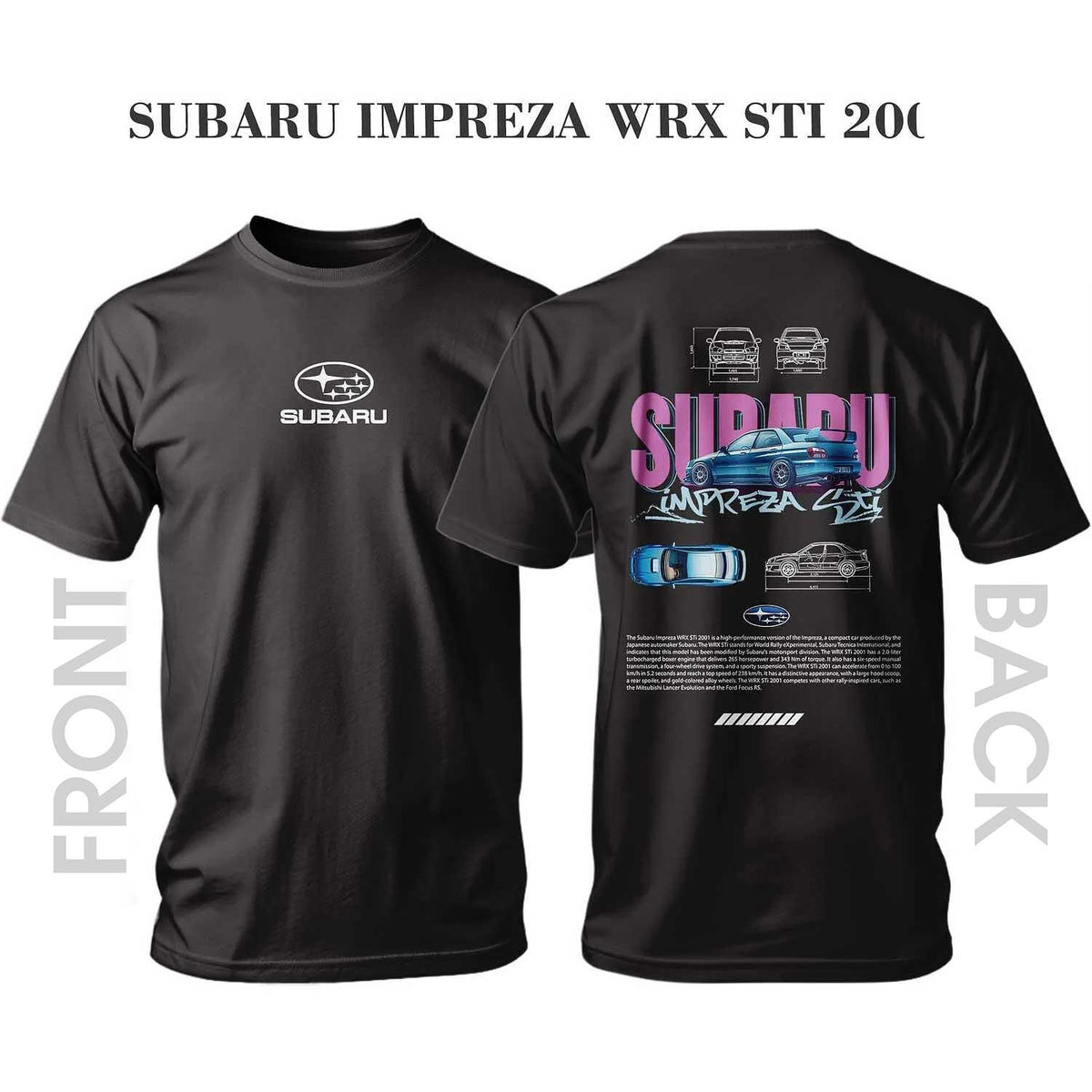 T-shirt BLUE SUBARU IMPREZA STI