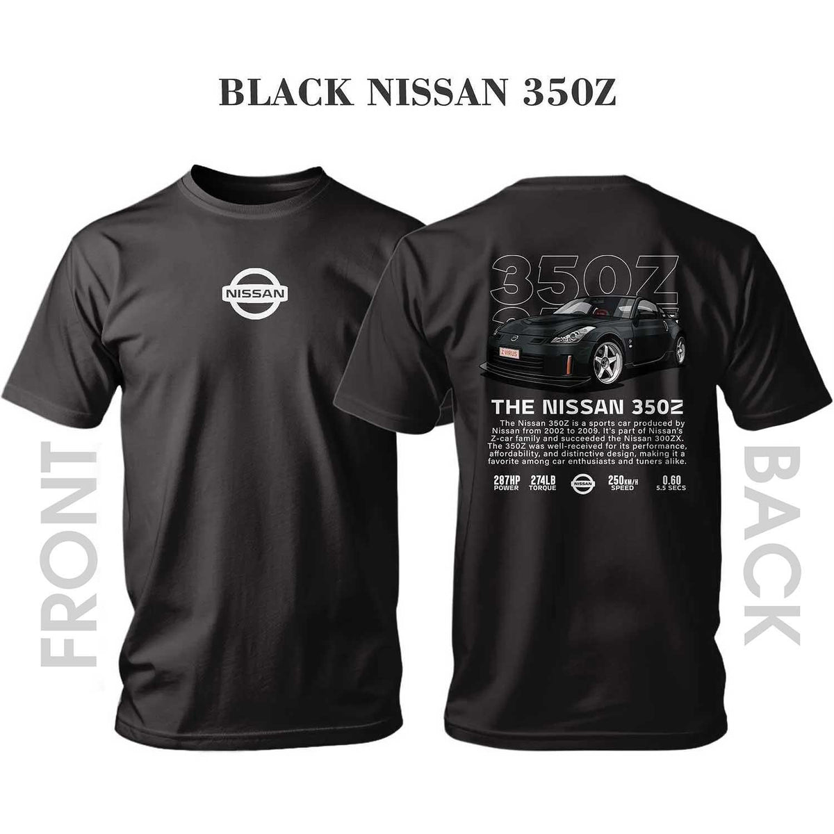Тениска BLACK NISSAN SPORT 350Z