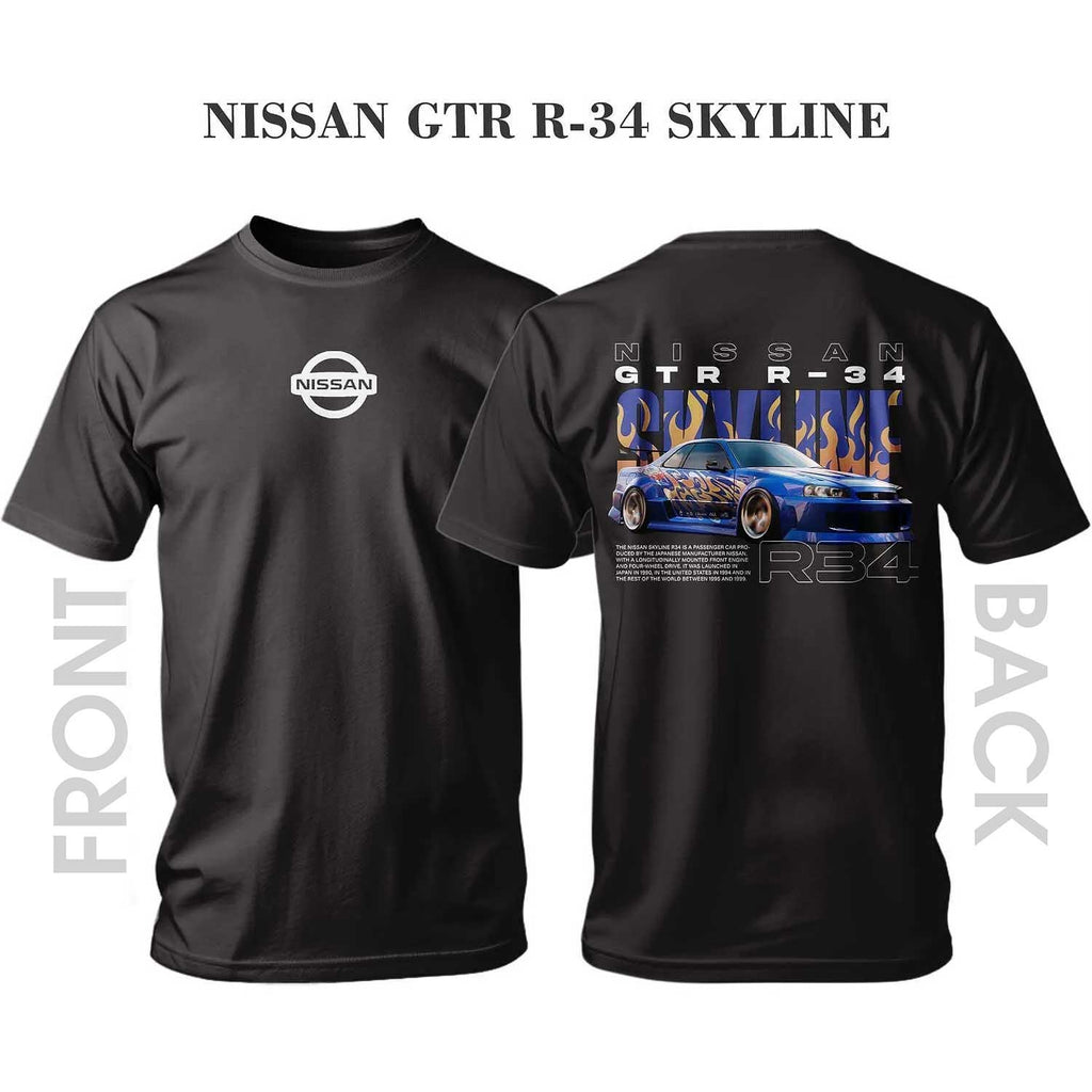 Tricou BLUE FLAME NISSAN SKYLINE GTR R-34