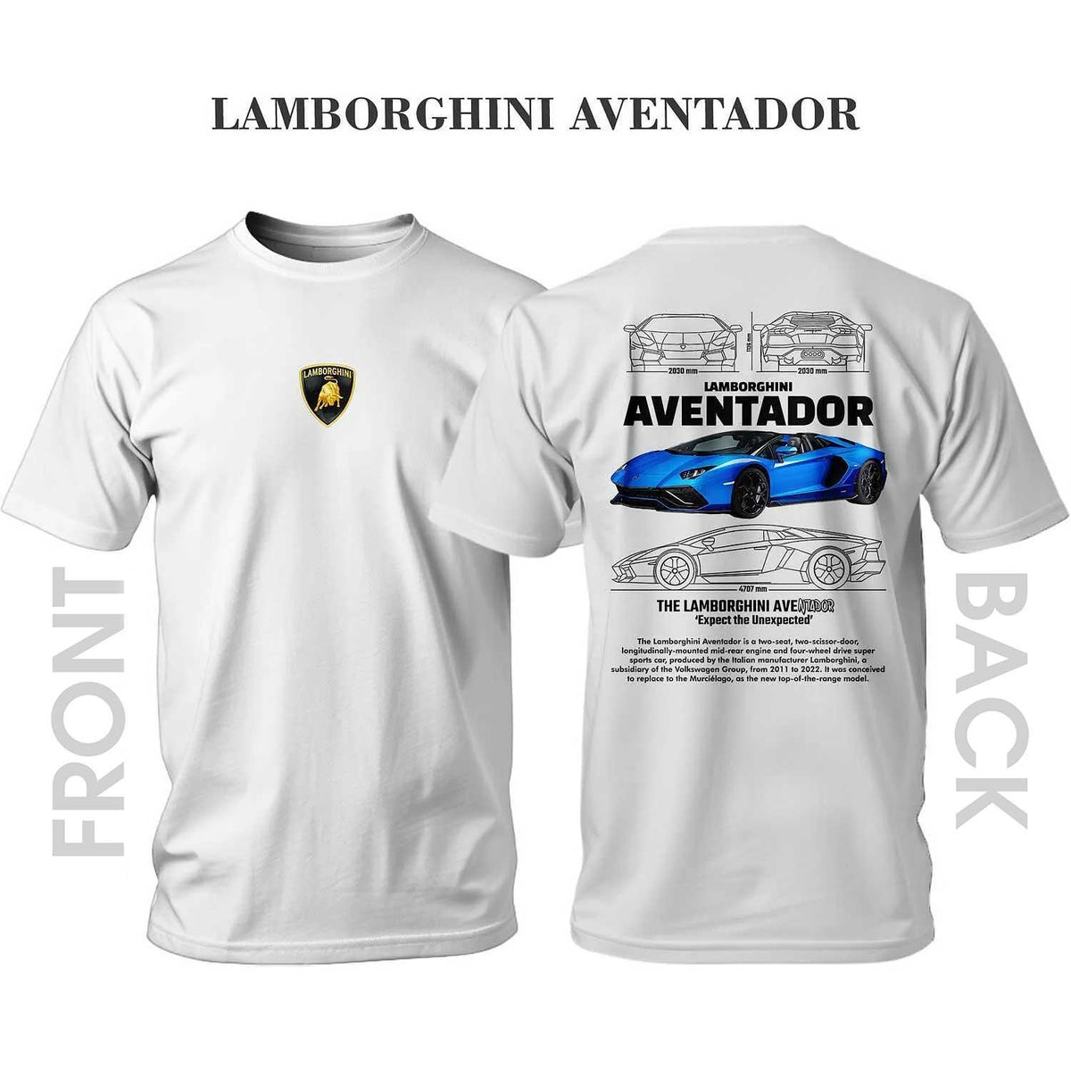 Tricou BLUE LAMBORGHINI AVENTADOR