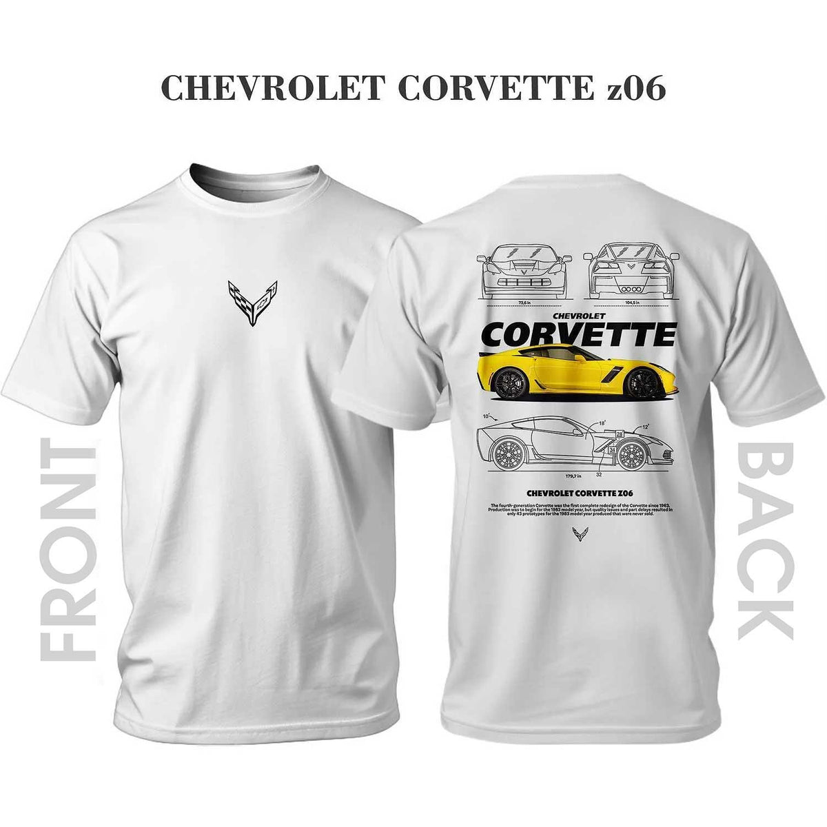 Tricou YELLOW CHEVROLET CORVETTE Z06