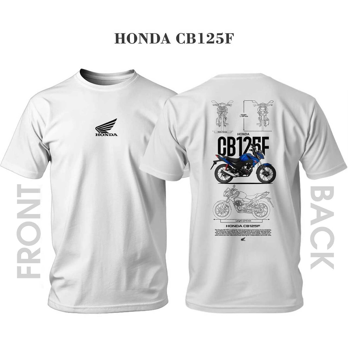 Tricou albastru Honda CB125F