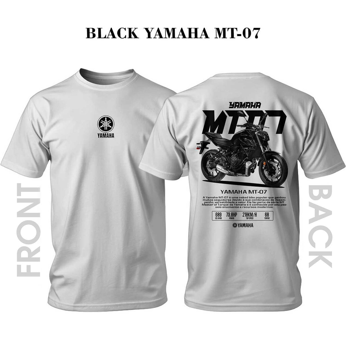 Тениска YAMAHA BLACK MT-07
