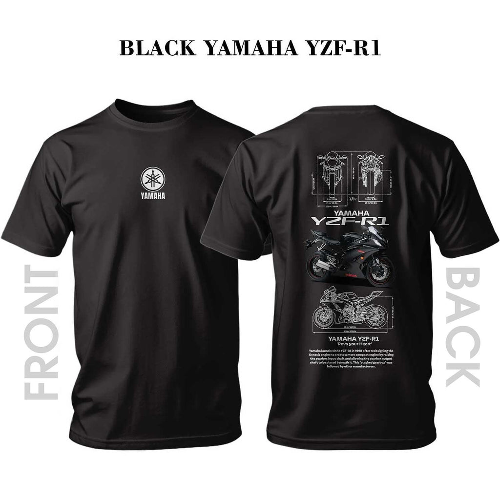Tricou negru YAMAHA YZF-R1