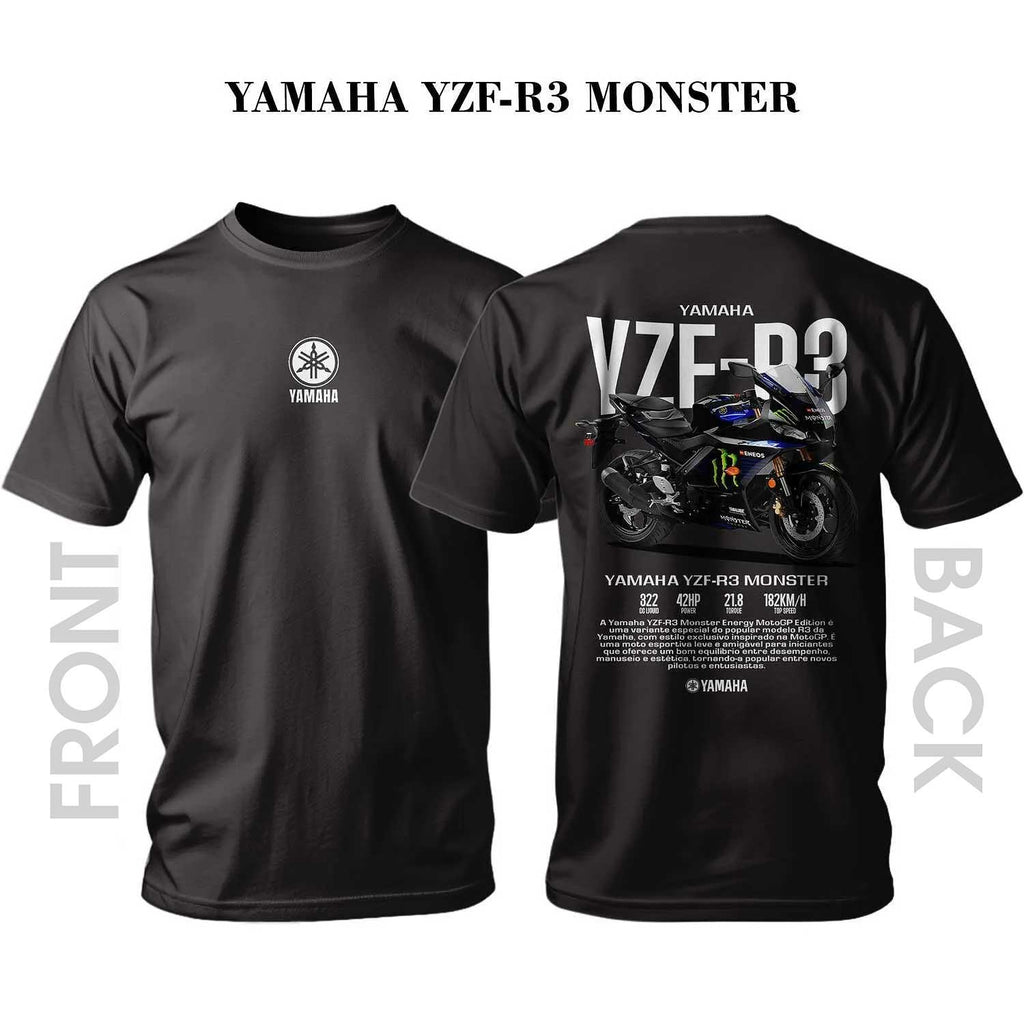 Tricou negru YAMAHA YZF-R3 Monster