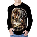 Long-sleeve T-shirt Indian King of Wolves 3D-141