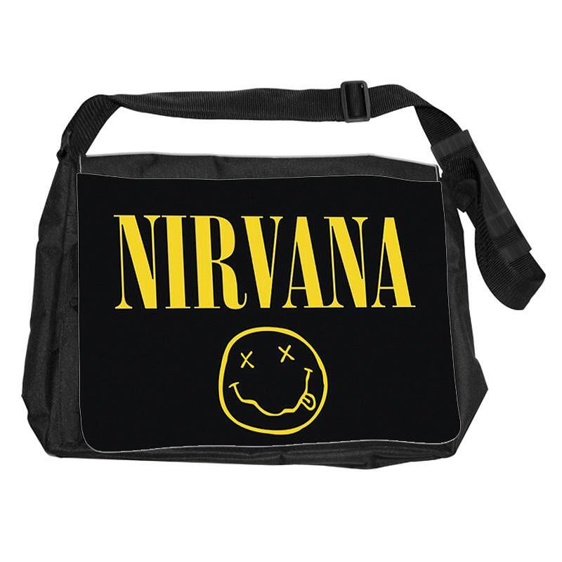 Чанта за рамо Music Life - Nirvana Smiley Face Classic Logo