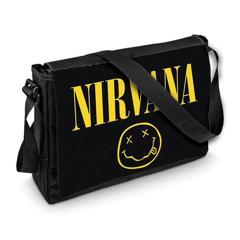 Чанта за рамо Music Life - Nirvana Smiley Face Classic Logo