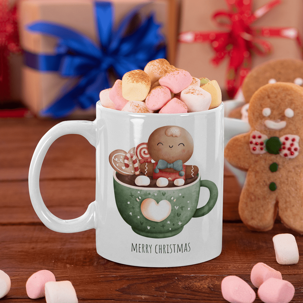 A Cup of Hot Chocolate Under the Christmas Tree