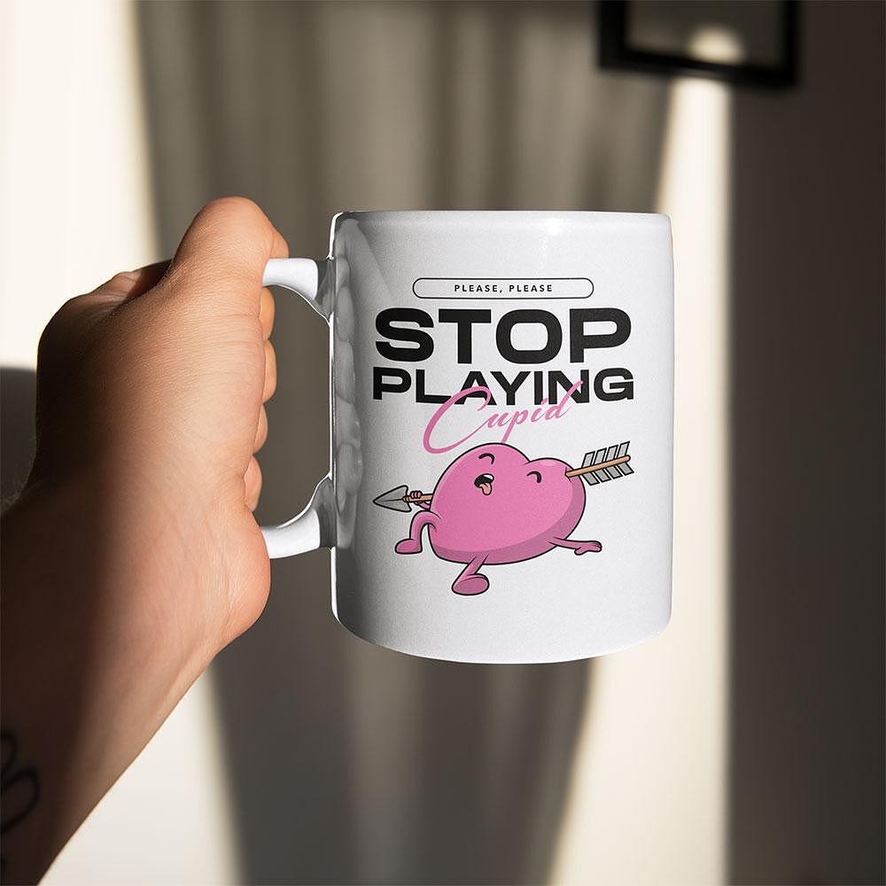 Anti-Valentine Mug Please, Please Stop Playing Cupid