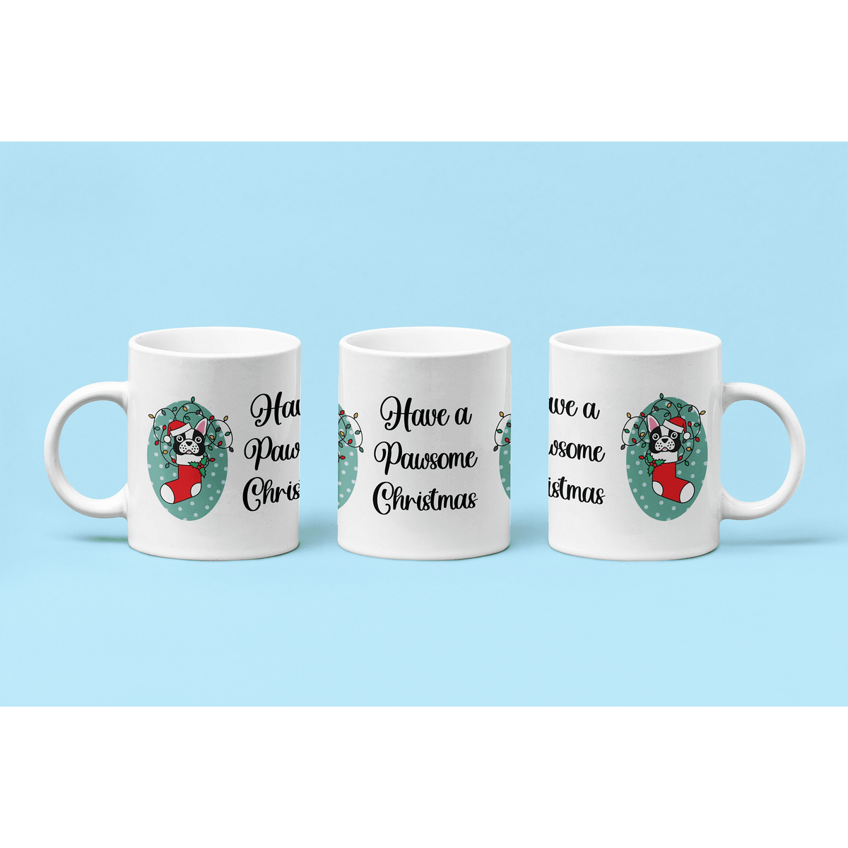 Dog in Christmas Stocking Mug