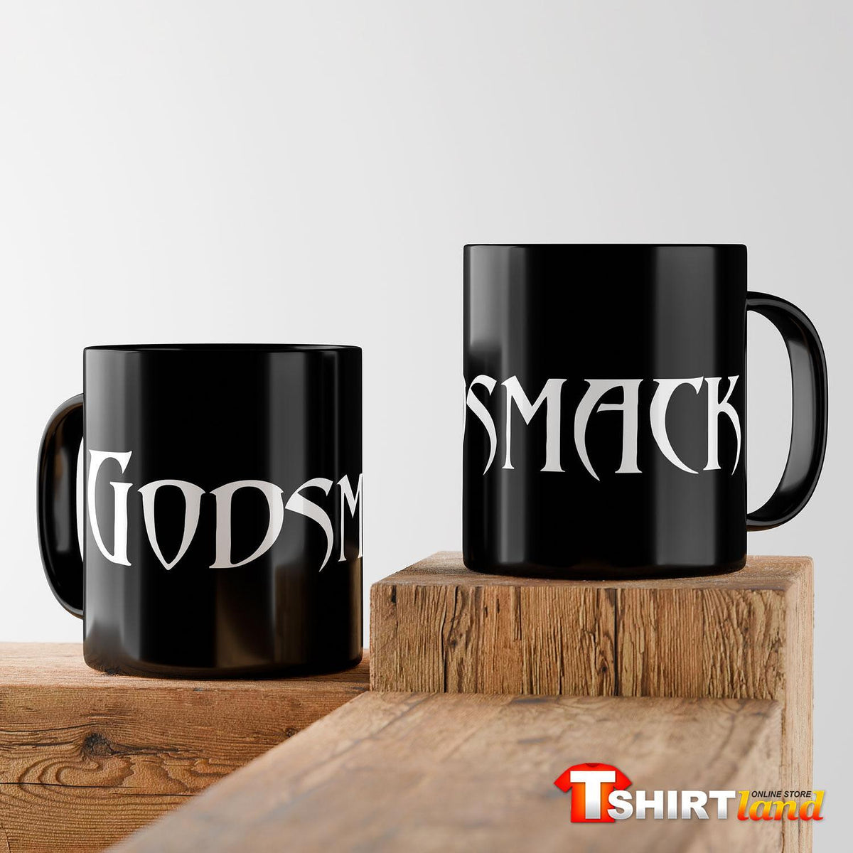 Black ceramic Godsmack mug