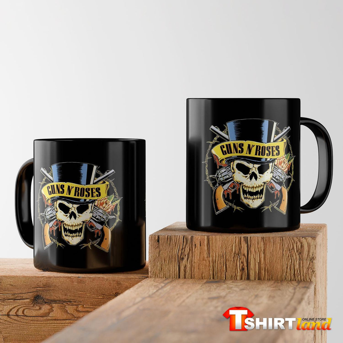 Black ceramic mug Guns'N'Roses Skull