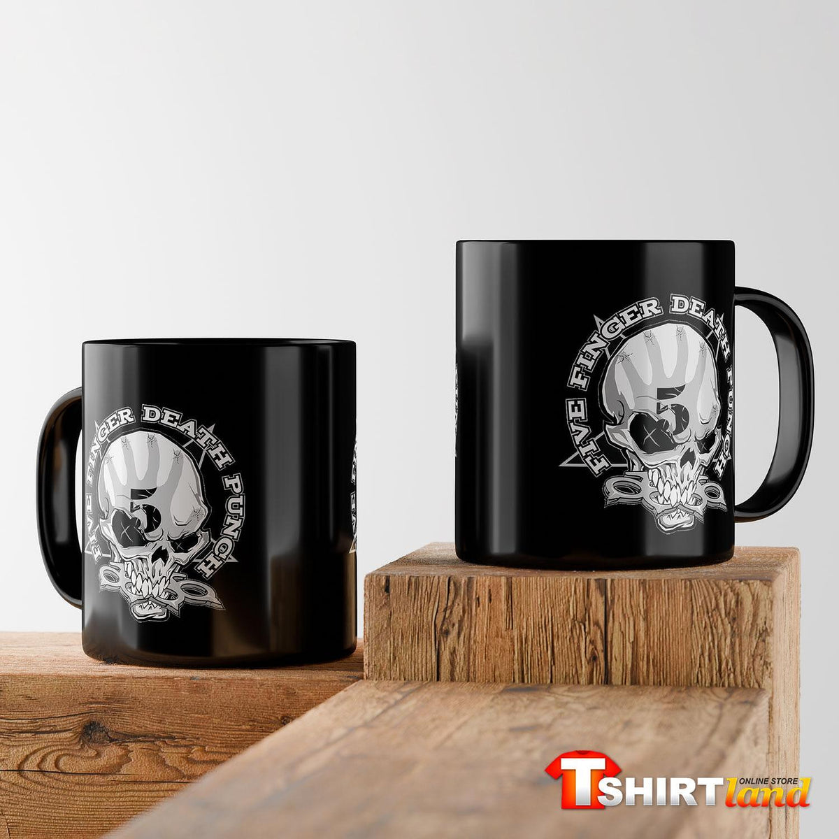 Black Ceramic Mug Five Finger Death Punch Skull Logo