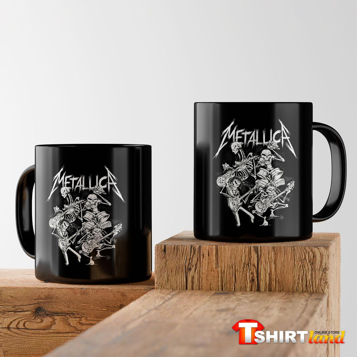 Black ceramic mug Metallica Skeletons