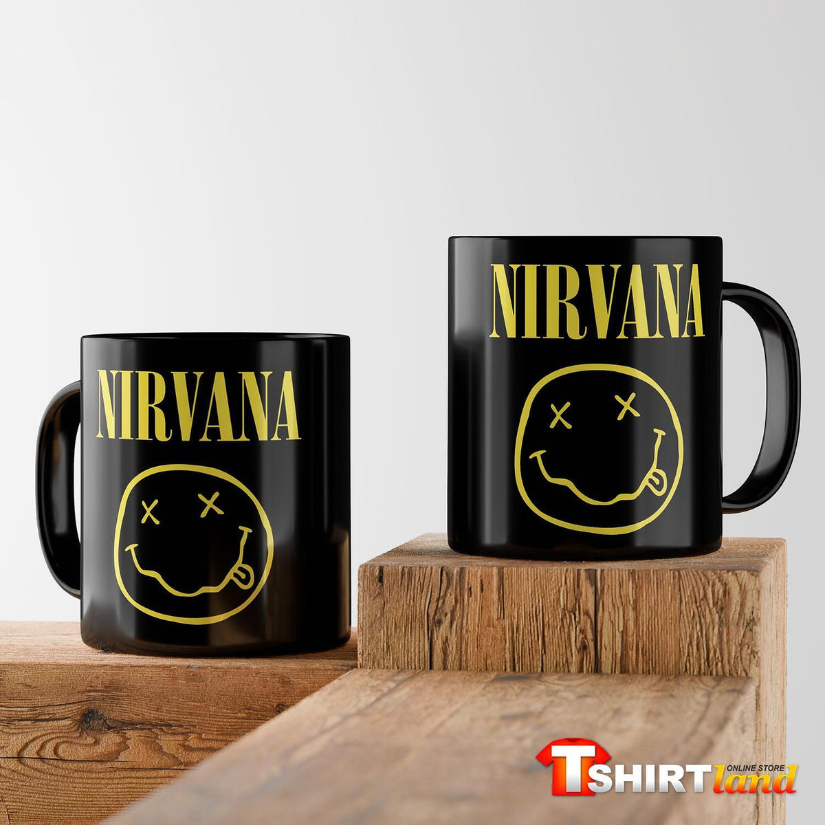 Black Ceramic Mug Nirvana Smiley Face