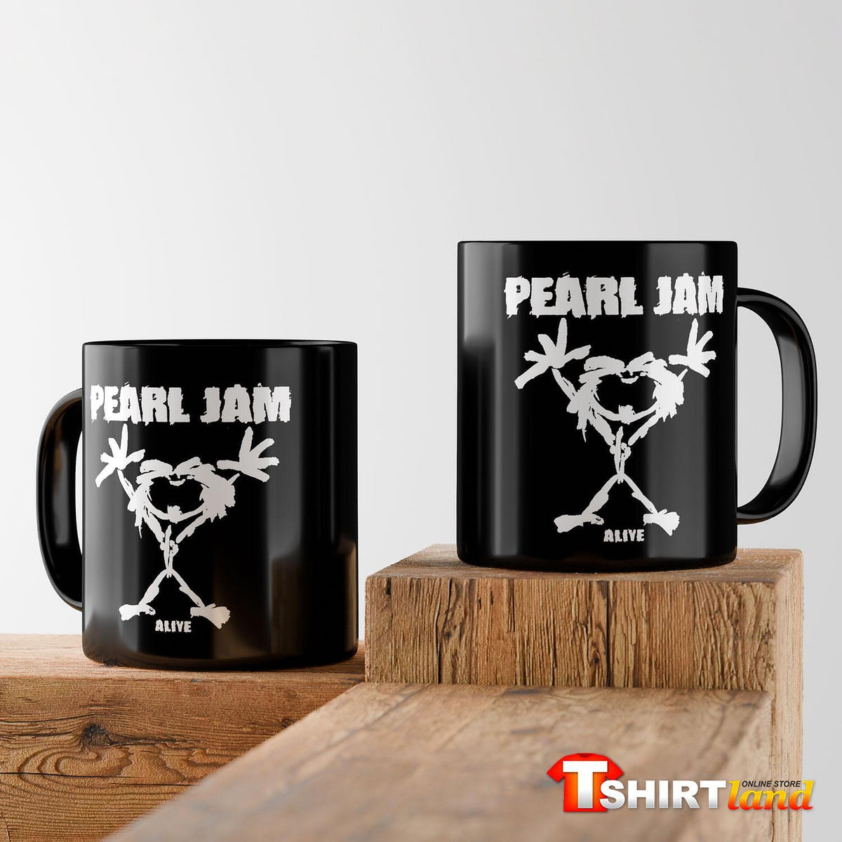 Black ceramic mug Pearl Jam Alive