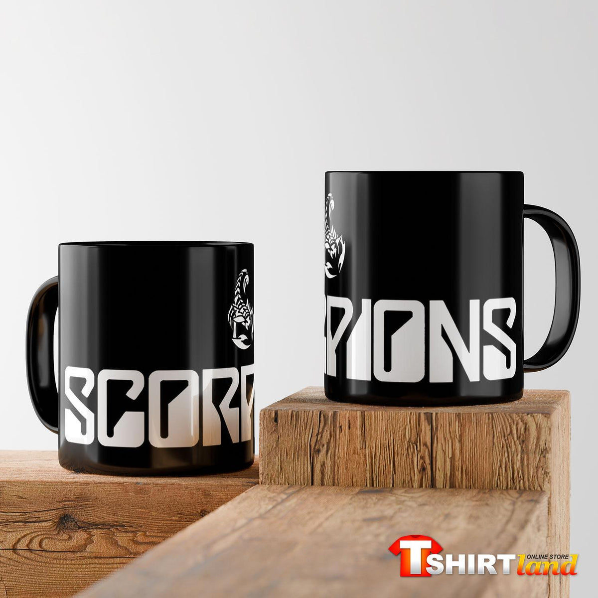Black ceramic Scorpions mug