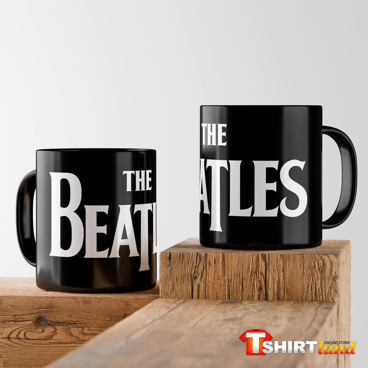 Black ceramic mug The Beatles