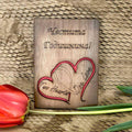 Дървена Картичка Честита Годишнина! / Two Hearts One Love