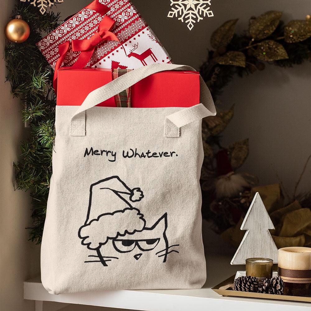 Eco Bag Christmas Mad Cat Merry Whatever ( GIFT FOR ORDERS OVER 70 BGN FROM CHRISTMAS CATEGORY )