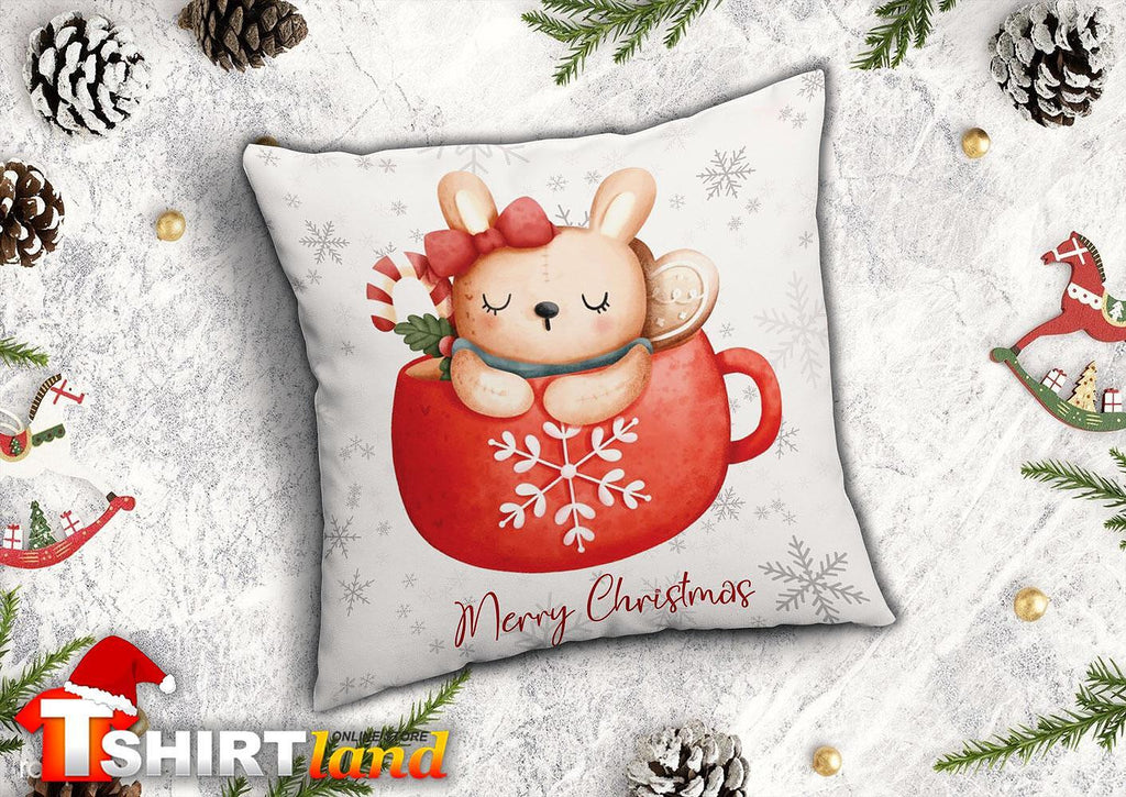 Christmas Pillow "Christmas in a Cup - Bunny"