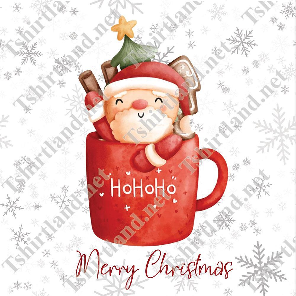 Christmas Pillow "Christmas in a Cup - Santa Claus"
