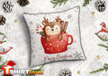 Christmas Pillow "Christmas in a Cup - Deer"