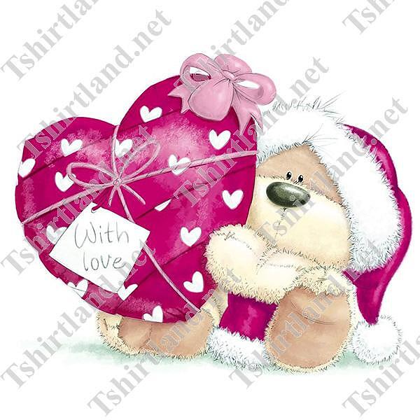 Christmas Pillow "Christmas Pink Bear"
