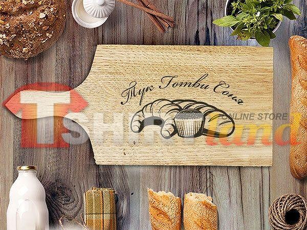 Tocător din lemn gravat cu laser "MAESTRU BRUTAR" cu nume personalizat