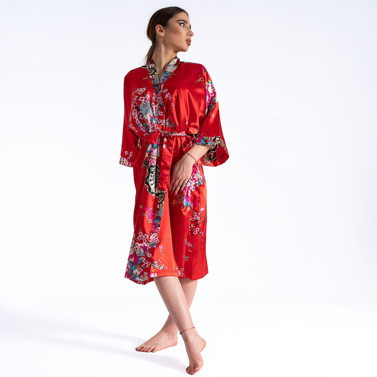Kimono luxos roșu