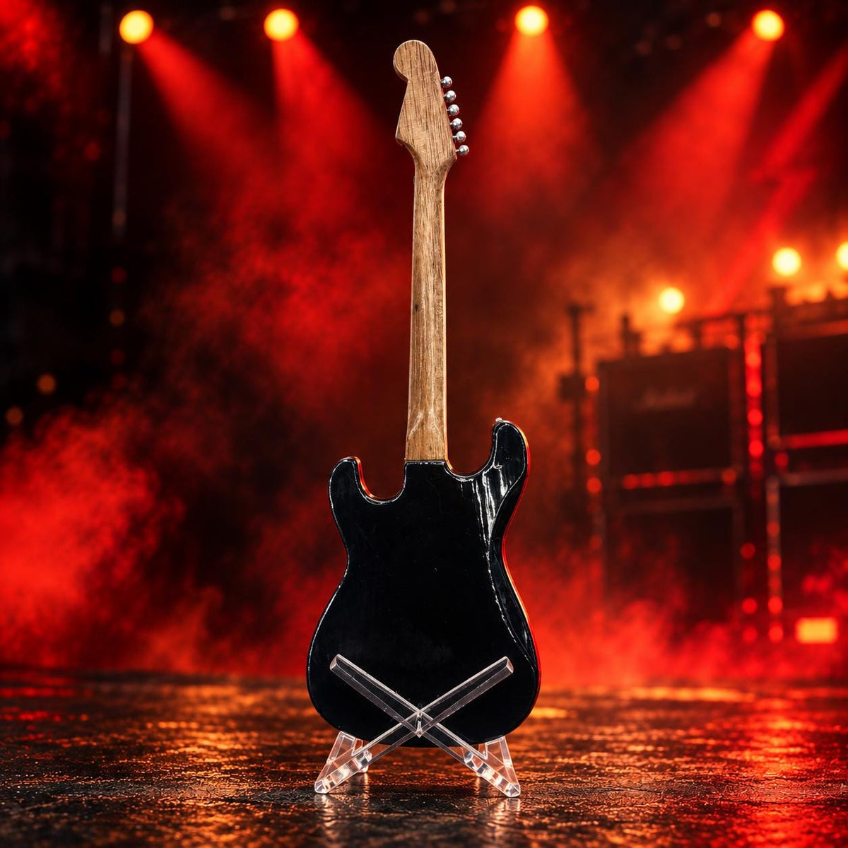 Мини китара AC/DC със стойка и гравиране по избор — снимка 3
