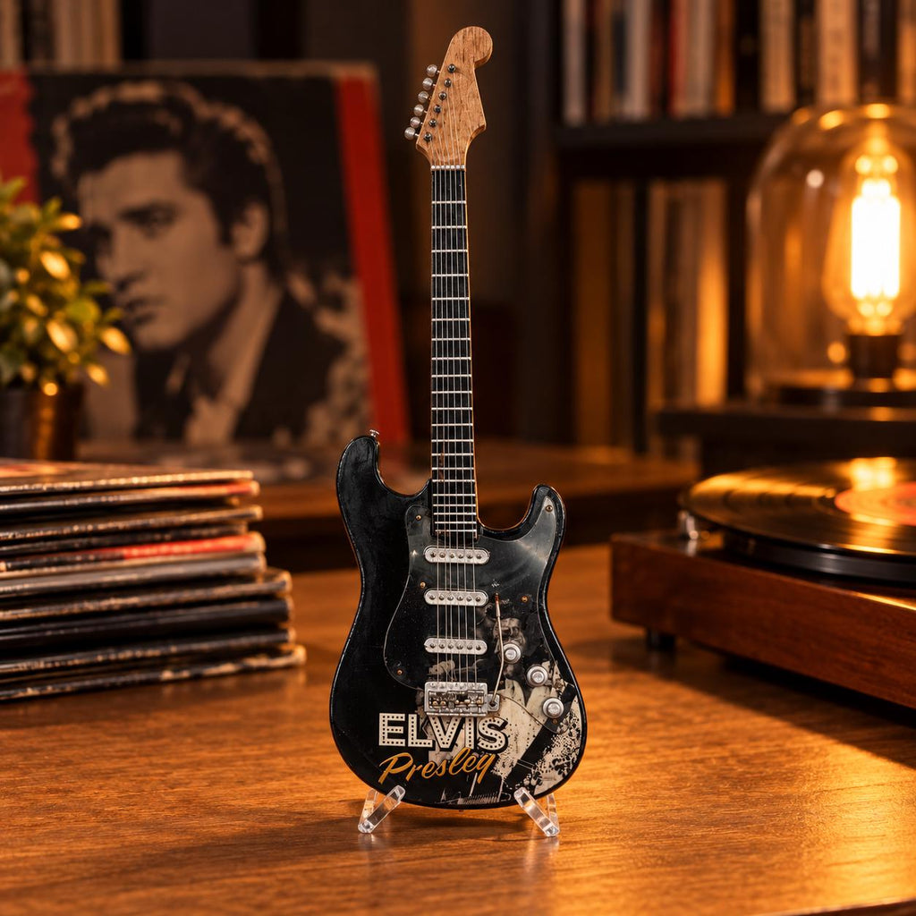 Мини китара Elvis Presley със стойка и гравиране по избор — снимка 5