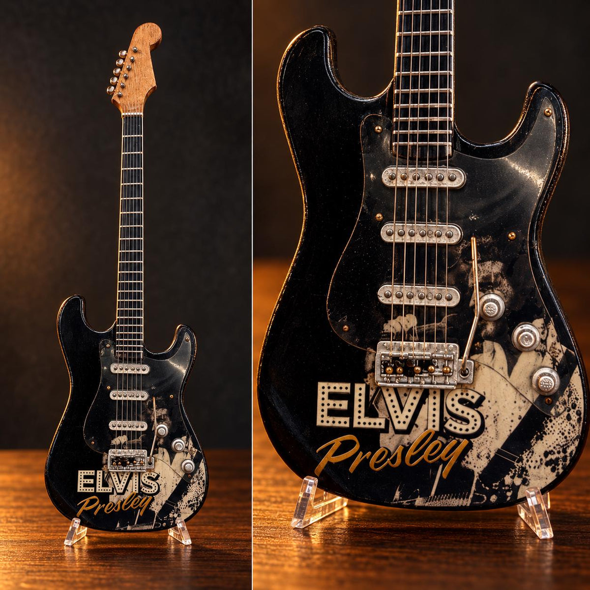 Мини китара Elvis Presley със стойка и гравиране по избор — снимка 6