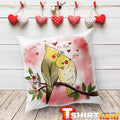 Satin Cushion "Love Parrots"