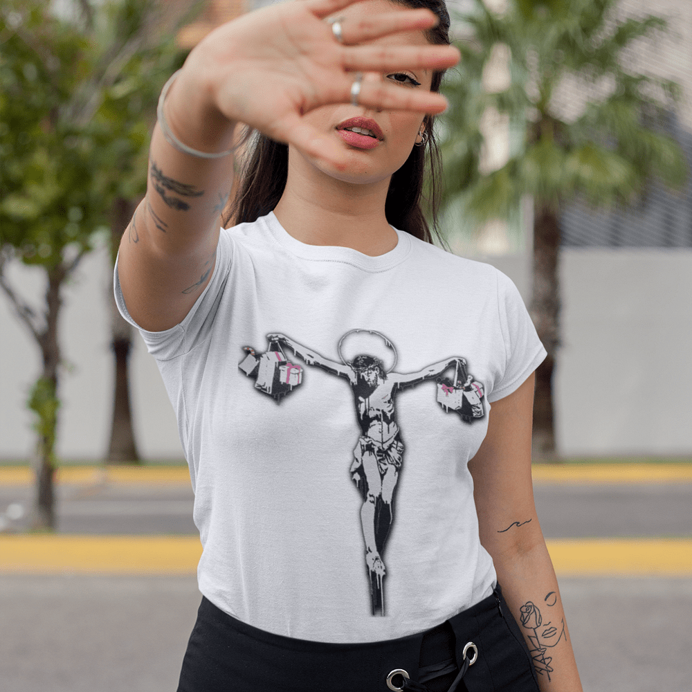 Tricou Christ With Shopping Bags