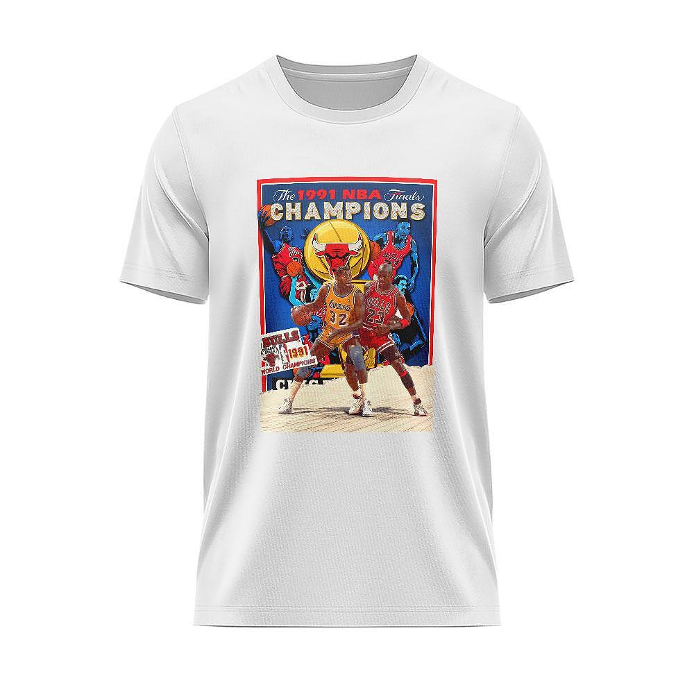 T-shirt LA Lakers Chicago Bulls The 1991 NBA Finals Magic MJ
