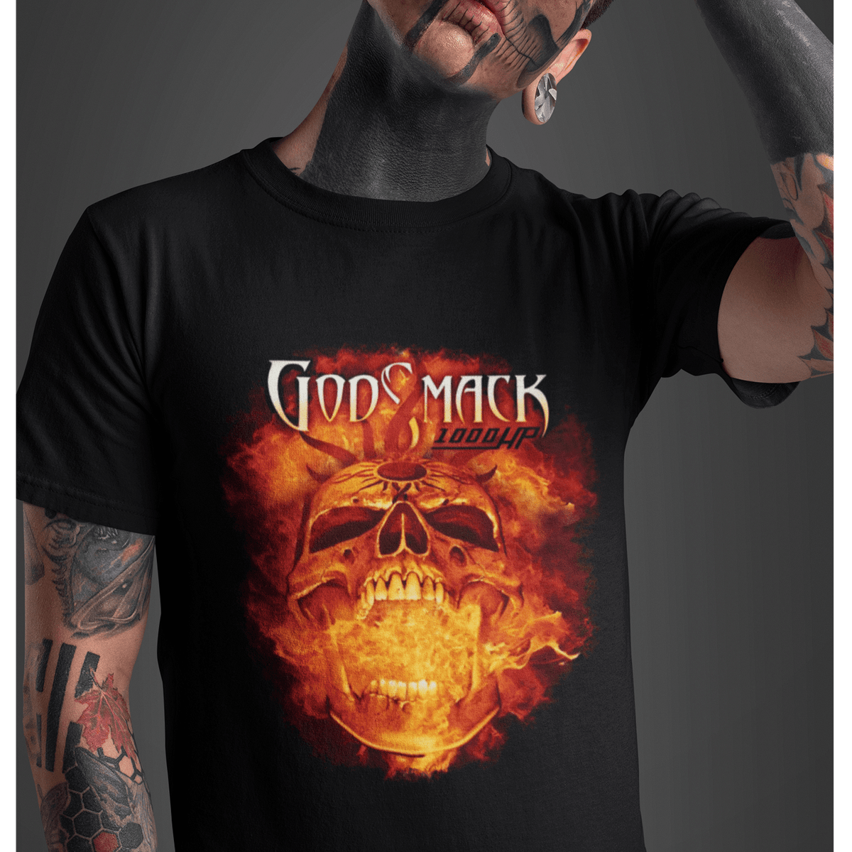 Тениска Godsmack 1000 HP Burning Skull