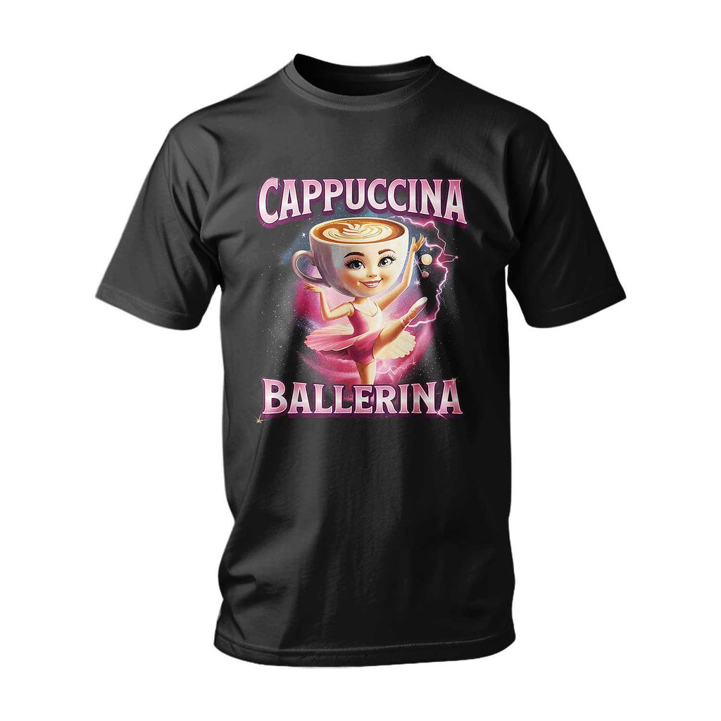 Tricou ITALIAN BRAINROT CAPPUCCINA BALLERINA PINK FLAME