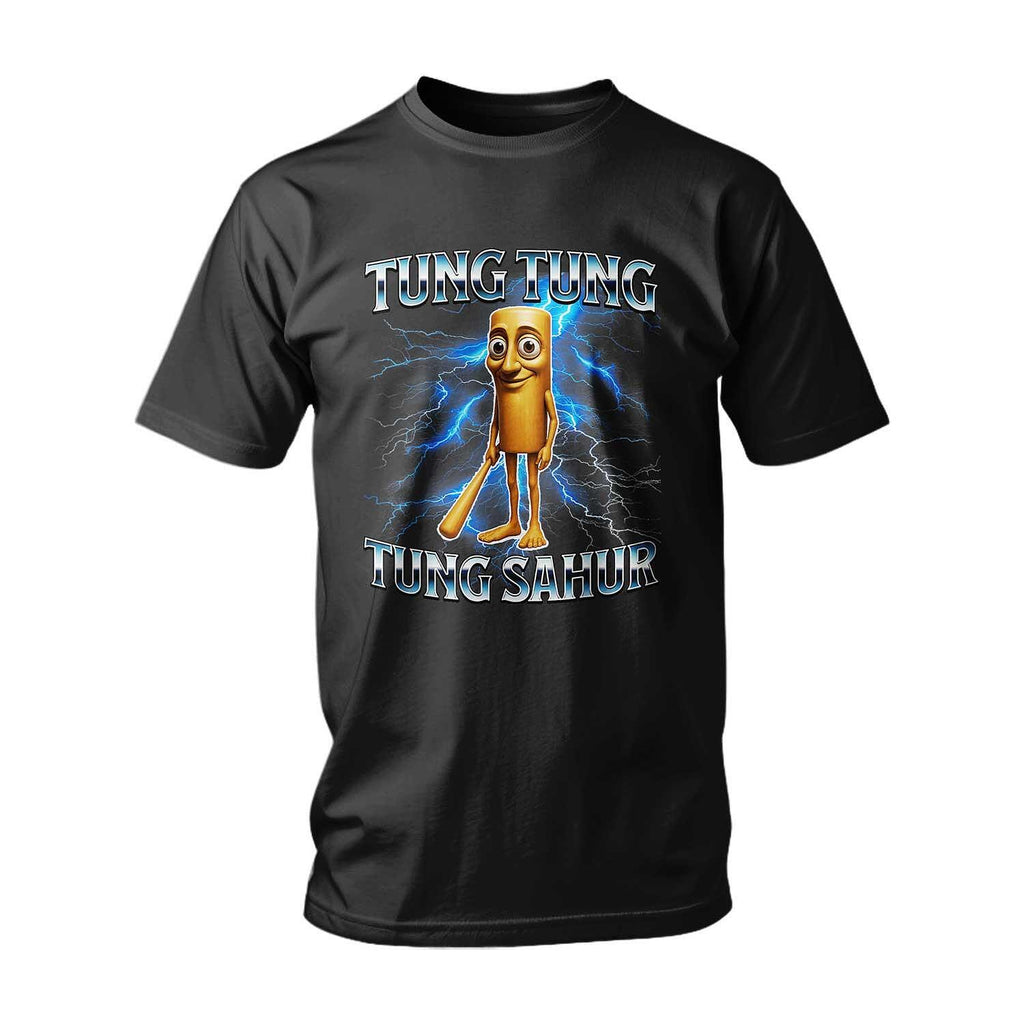 Tricou ITALIAN BRAINROT TUNG TUNG SAHUR BLUE LIGHTING