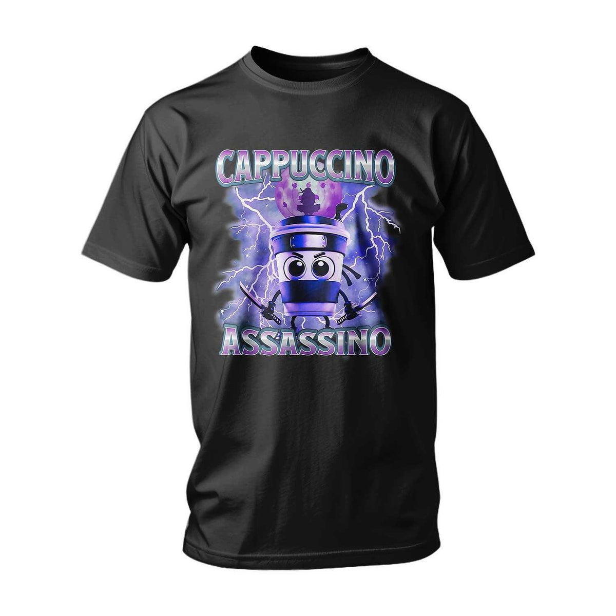 Tricou ITALIAN BRAINROT CAPPUCCINO ASSASSINO PURPLE