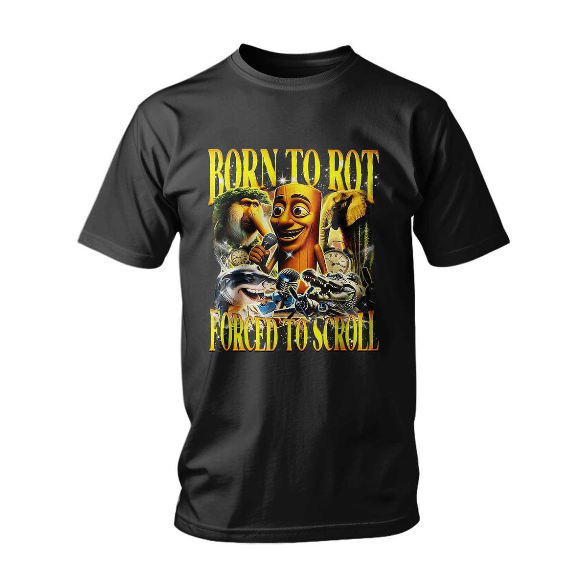 Tricou ITALIAN BRAINROT BORN TO ROT FORCED TO SCROLL