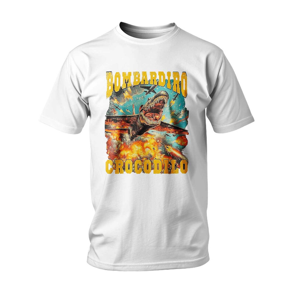 Tricou ITALIAN BRAINROT BOMBARDIRO CROCODILO FLAME