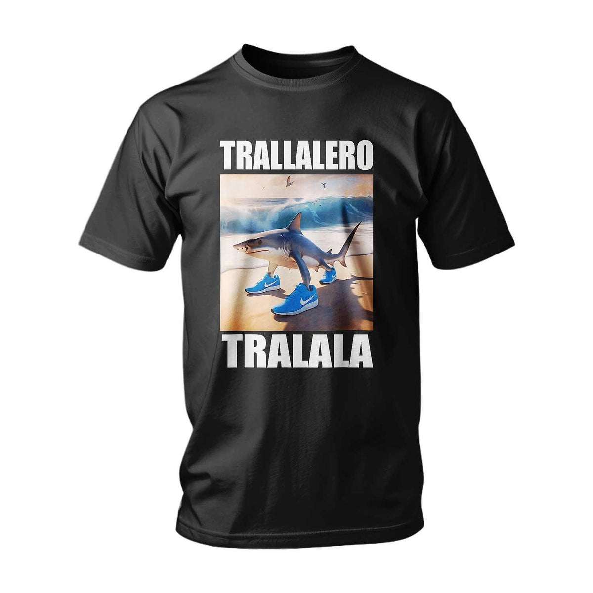 Tricou ITALIAN BRAINROT TRALALERO TRALALA SHARK ON THE BEACH