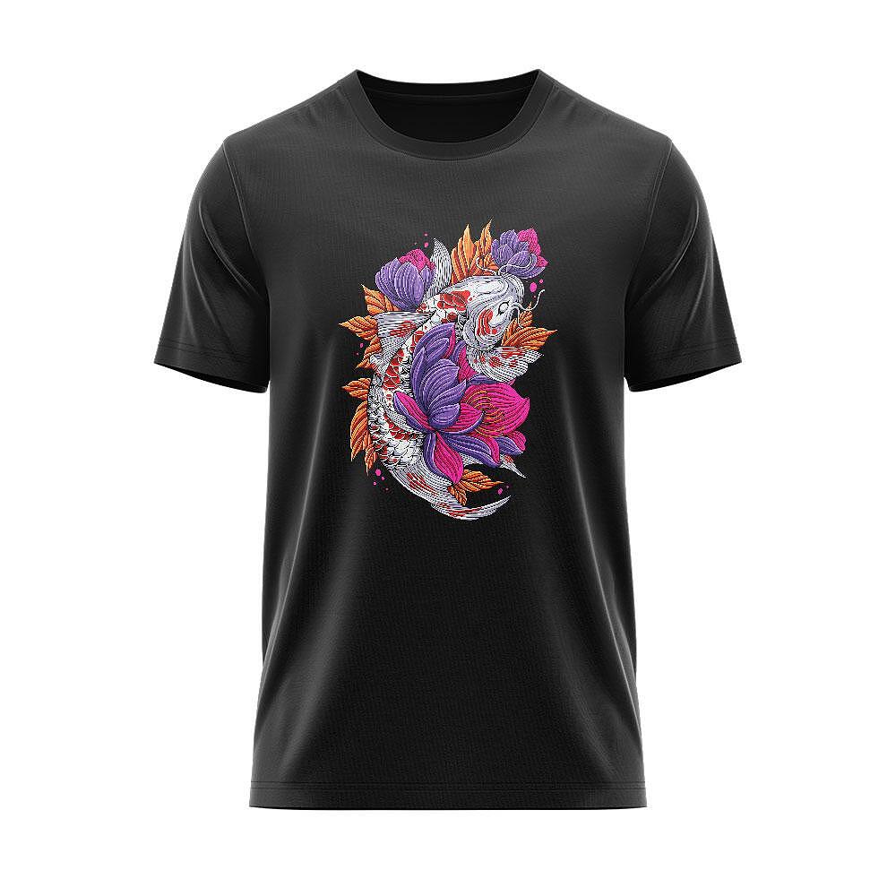 Tricou Japan Koi Fish with Flower JPN_32